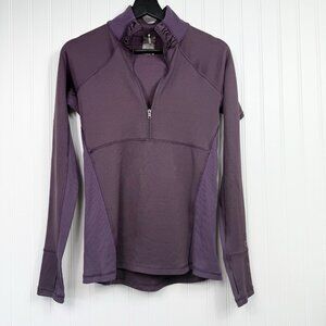 CALIA by Carrie Underwood Small Half 1/2 Zip Performance Top Thumbholes Purple